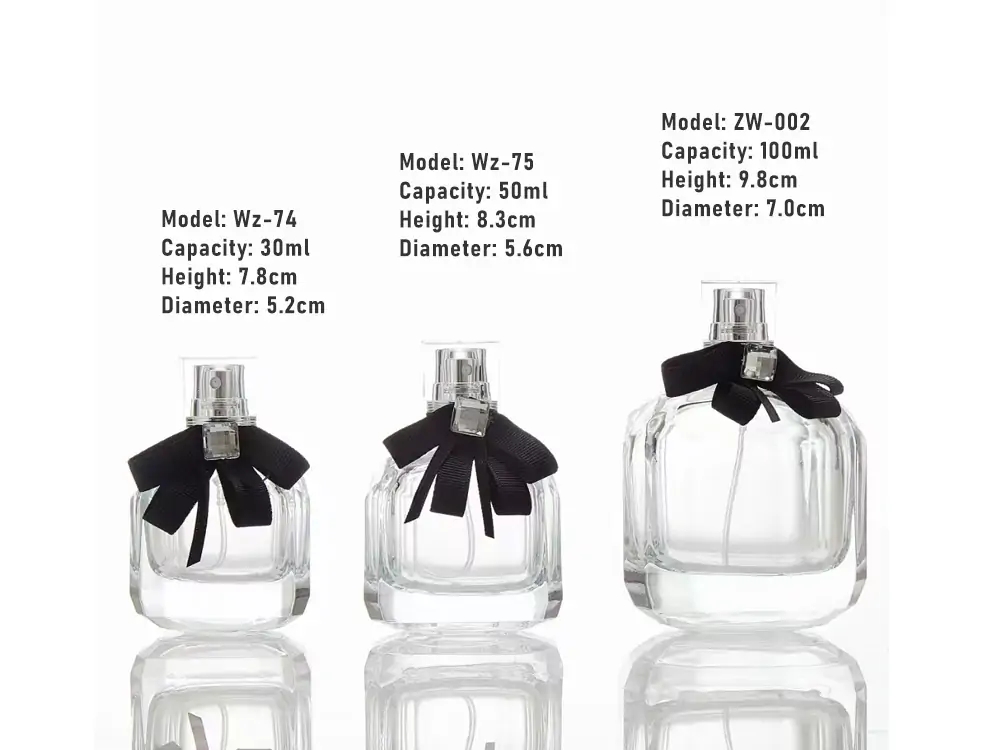 Luxury Clear Glass Perfume Bottle with Bow