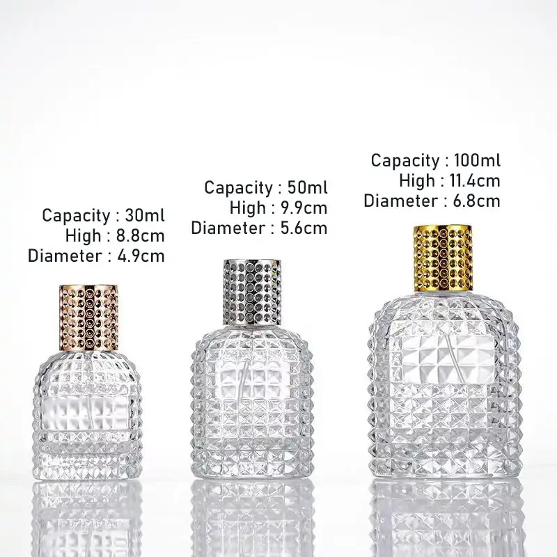 Transparent Mesh Glass Perfume Bottle